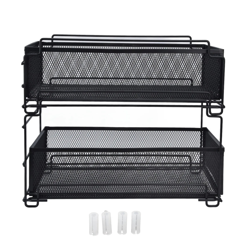 Kitchen Storage Drawer Basket Rack Kitchen Shelf Sliding Under Sink Drawer Multi Functional Shelf Desk Cabinet Organizer