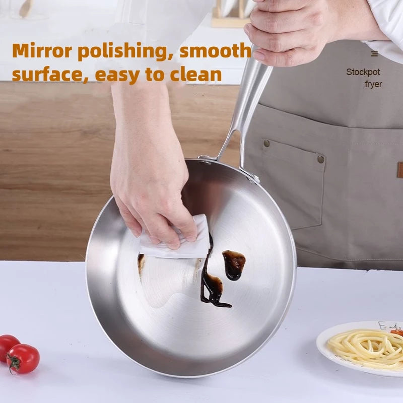 304 stainless steel frying pan, non stick pan, steak pan, uncoated frying pan, kitchen cookware