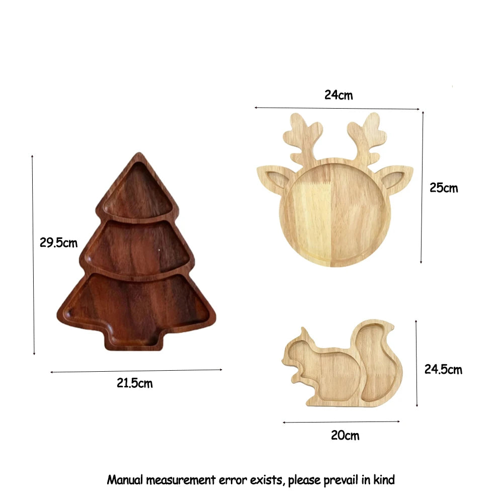 Snack Tray Wooden Serving Dish Perfect for Dried Fruits and Nuts Ideal for Parties and Kitchen Use Home & Restaurant Supplies