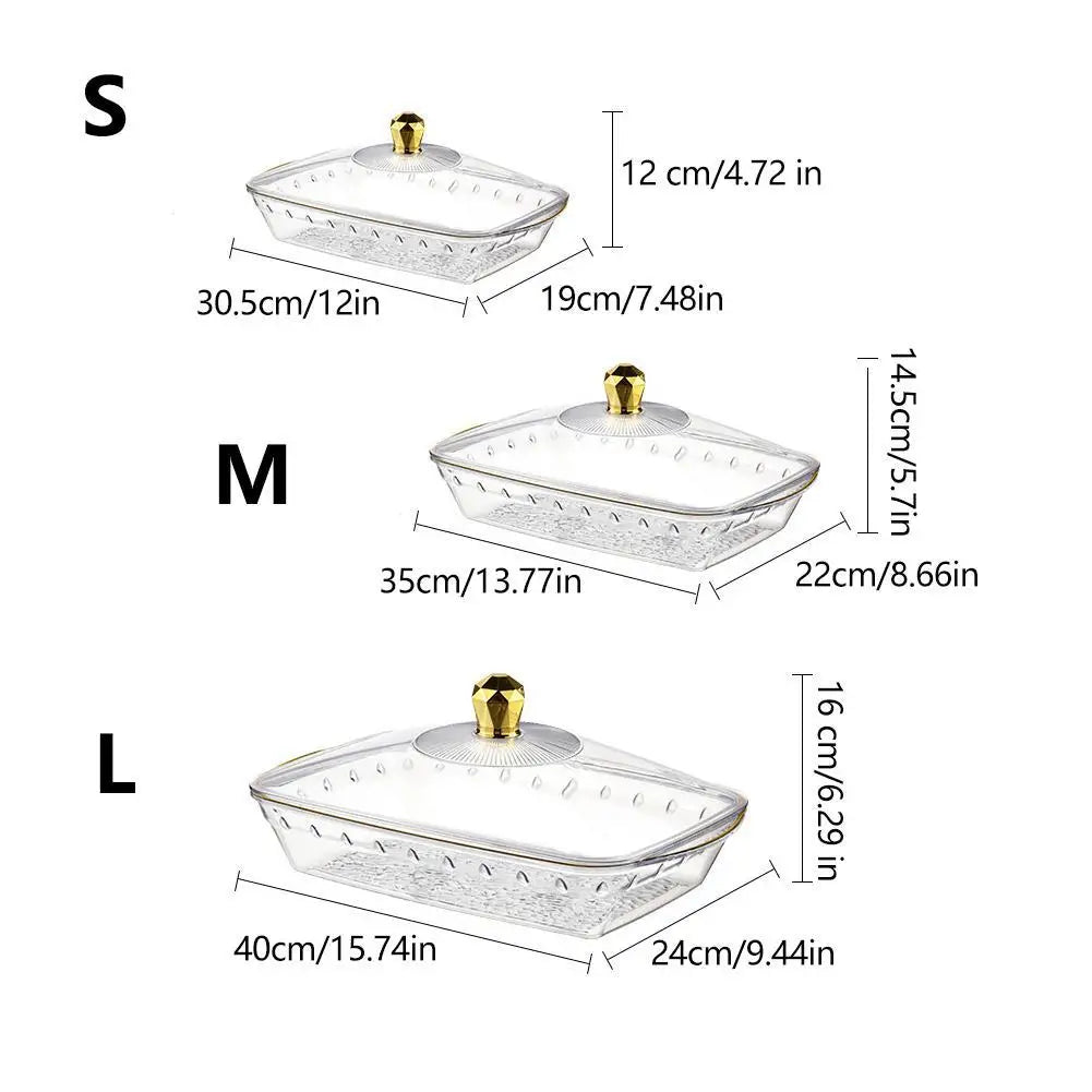 Plastic Dessert Plate Cake Fruit Platter Tray Fruit Tray with Clear Cover Cake Fruit Display Server Tray for Kitchen Birthday
