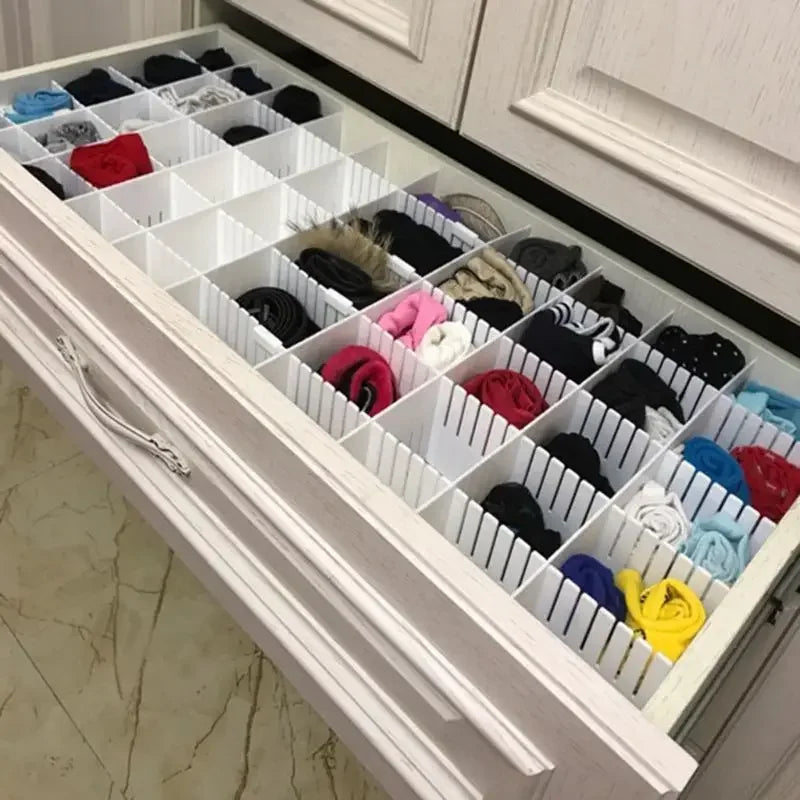 Drawer Dividers, Drawer Divider Organizers 5PCS DIY Plastic Adjustable Plastic Divider Household Storage Makeup Y5GB