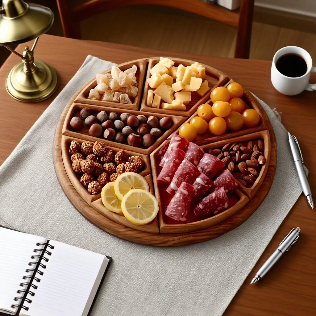 Trays for Serving Food 8-Compartment Food Serving Platter Charcuterie Board Home Decor for Pantry Organization Kitchen Breakfast