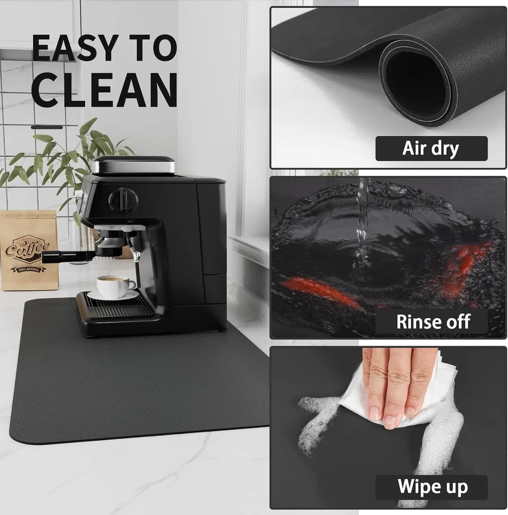 Coffee Machine Mat Kitchen Drain Mat Utensil Drying Mat Quick Drying Diatomaceous Earth Absorbent Placemat