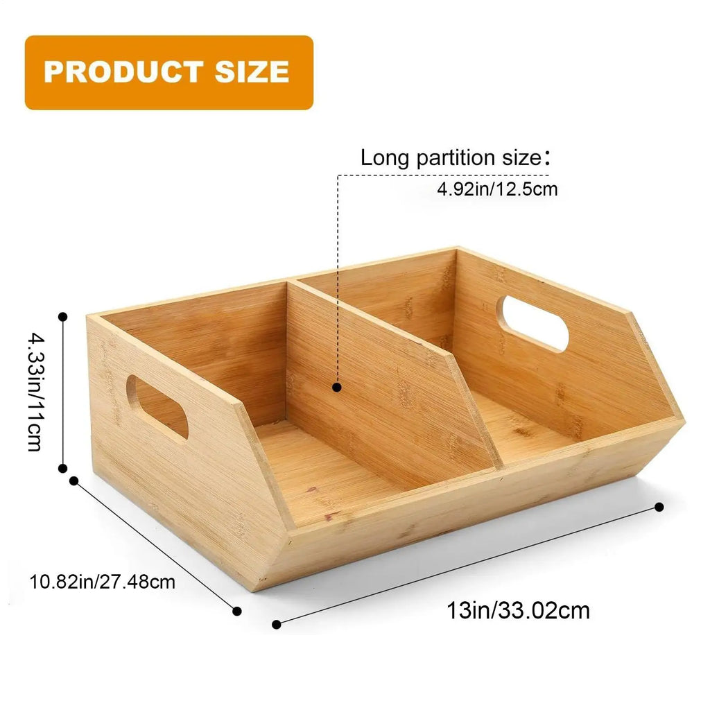 Pantry Organizer Stackable Wooden Container Storage Pantry Bins for Kitchen Bathroom Food Snack Potato Onion Home