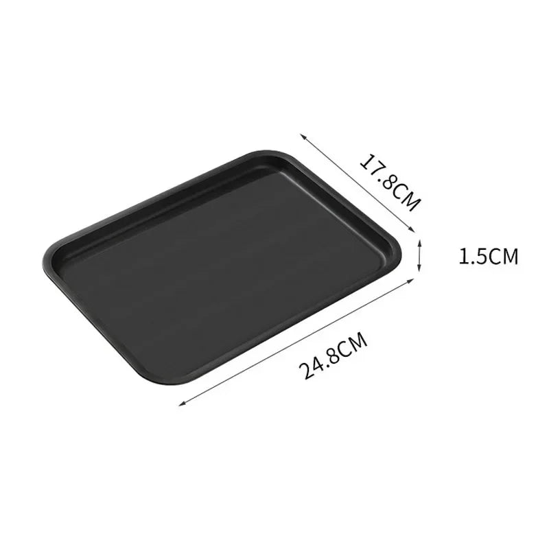 Heavy-Duty Black Rectangular Serving Tray - Non-Slip Surface, Commercial Grade for Restaurants, Hotels, Cafes & Fast Food
