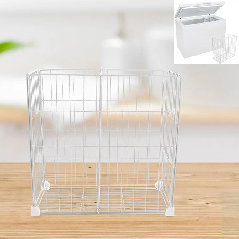 Freezer Divider Rack Basket Organizers Refrigerator Mini Food Dividers for Bottom Chest Bins Iron Storage Baskets Food Bins Dorm
