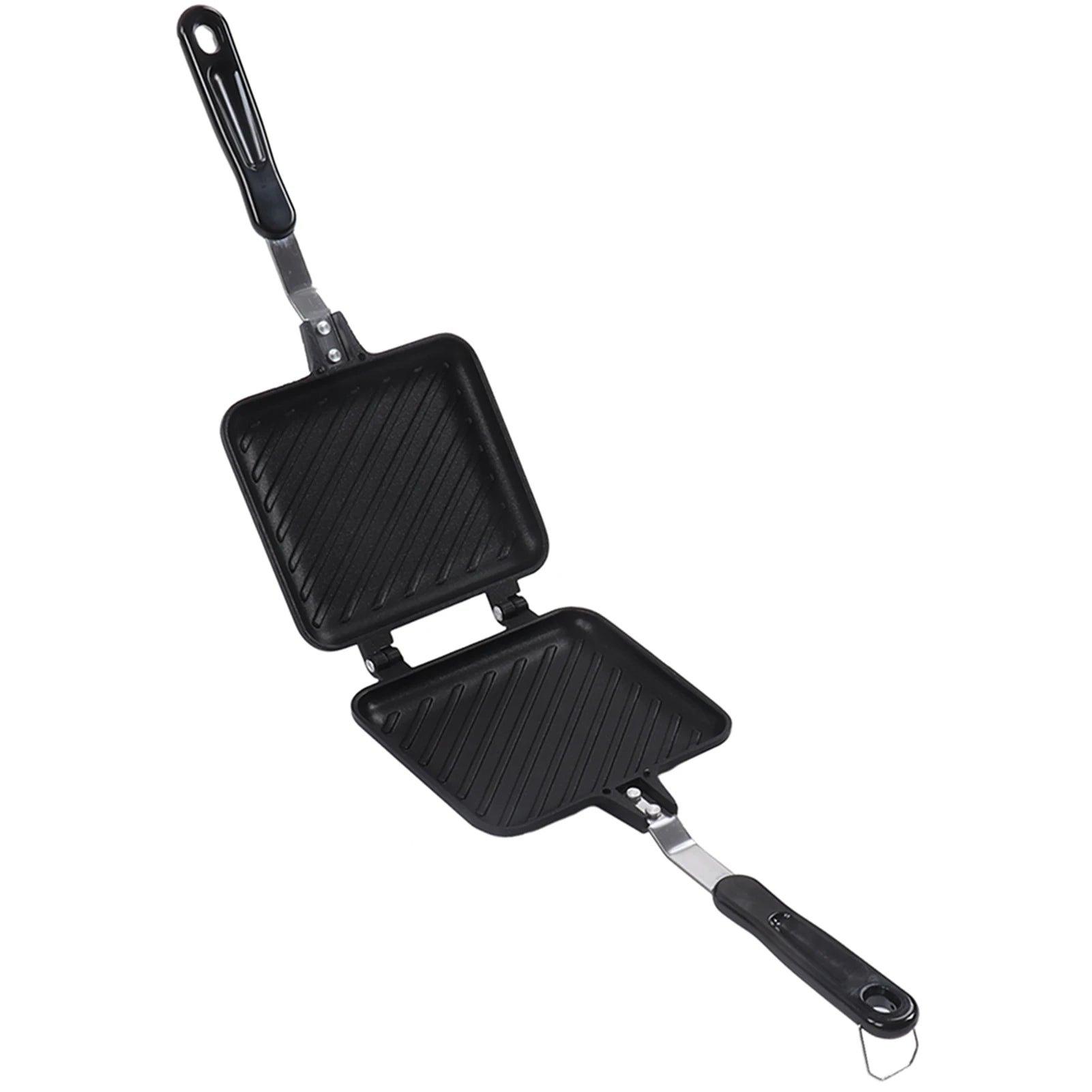 Sandwich Pan Breakfast Double Sided Frying Pan Flat Bottom Nonstick Sandwich Panini Maker Pan Pattern Grid Nonstick Panini Pan