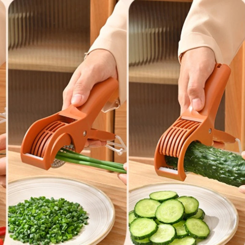 Slicer Kitchen Stainless Steel Vegetable Fruit Cucumber Salad Banana Scallion Cutter Multi-function Home Cooking Gadget