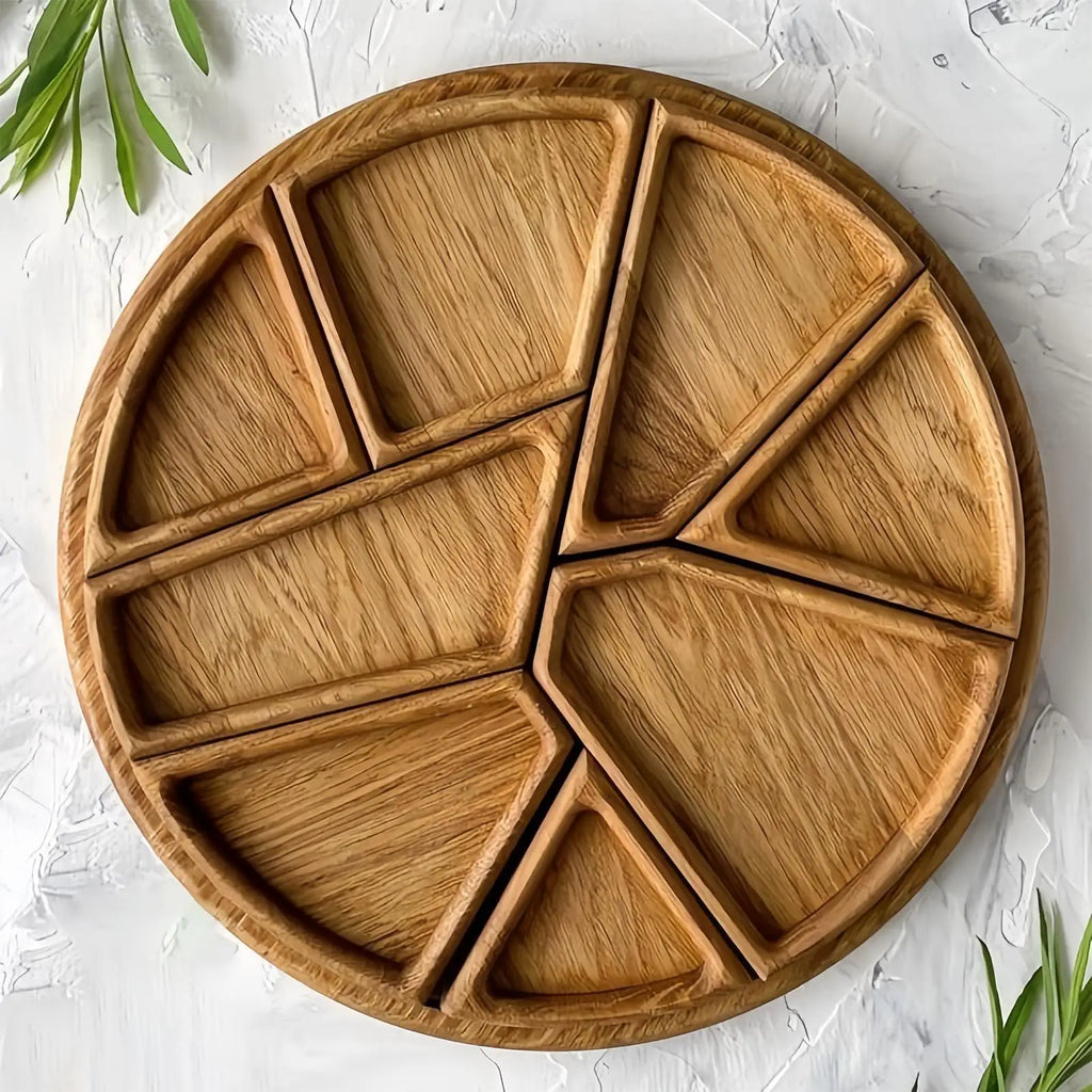 Wooden Serving Trays Snacks Charcuterie Board Party Serving Platter with Removable Compartments for Vegetable Fruit Dessert