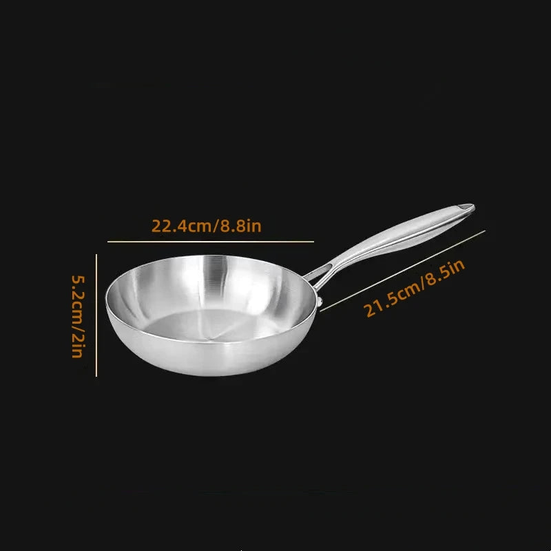 304 stainless steel frying pan, non stick pan, steak pan, uncoated frying pan, kitchen cookware