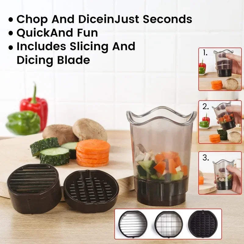 Strawberry Slicer Kitchen Tool Multi Function Fruit Vegetable Cutter with Removable Blades for Berries Mushrooms Bananas