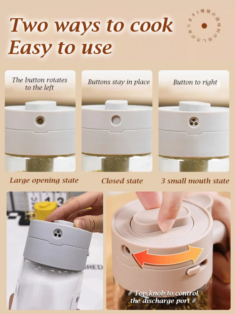 Sturdy Durable Glass Spice Jars, Kitchen Multi-Functional Airtight Seasoning Containers, Seal Lids for Freshness, for Home Use