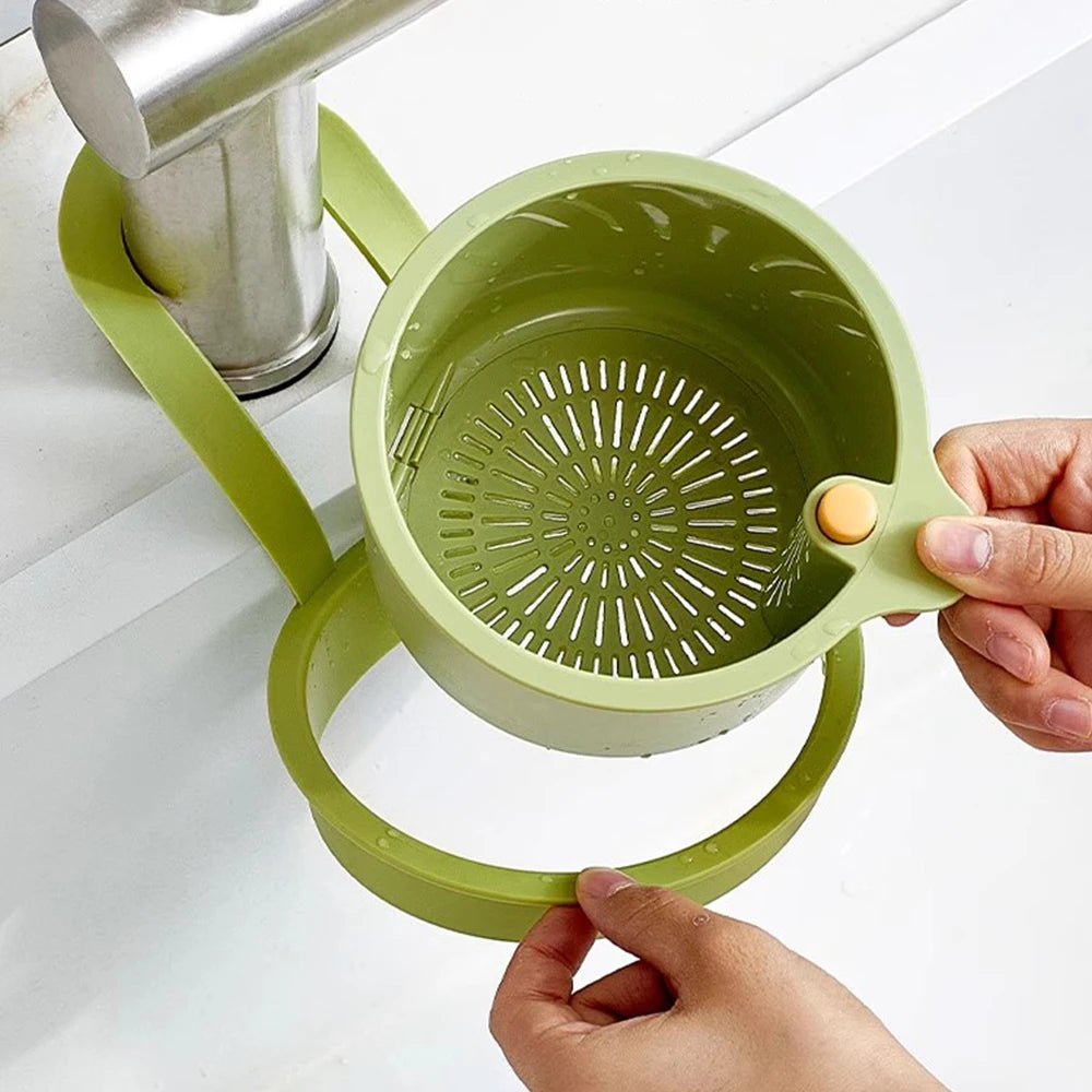 Sink Hanging Strainer Basket Button Opening Bottom Cover Quickly Drains Kitchen Sink Garbage Water Filter Food Catcher Holder