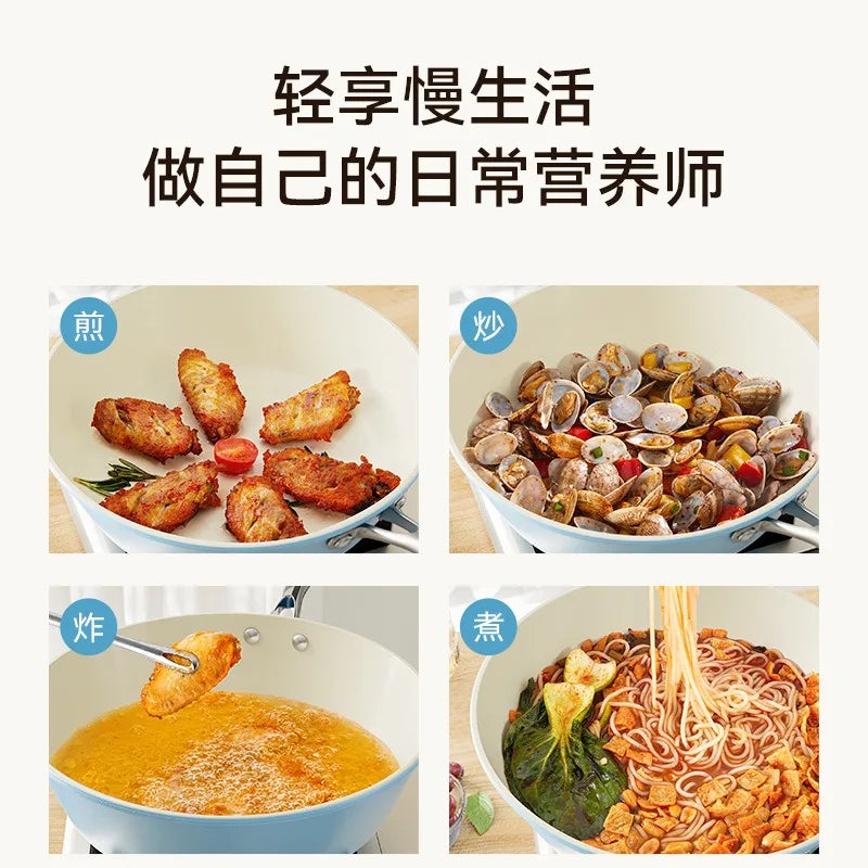 Blue ceramic frying pan, household non stick pan, frying pan, non picking stove, frying pan, wholesale