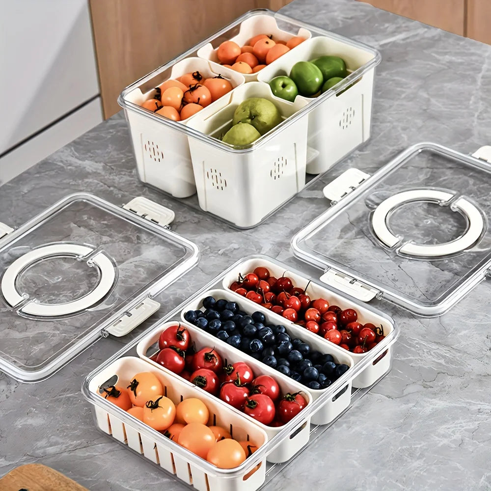 Snack Tray with Handle, Portable Snackle Box Container Veggie Serving Tray,  for Travel Party Refrigerator Organize Box