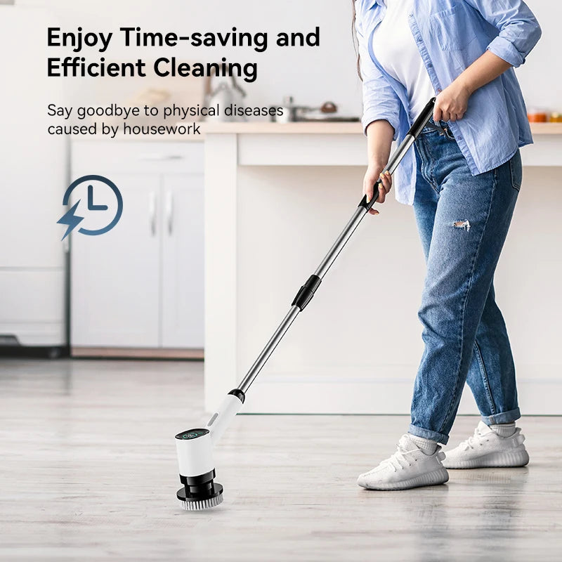 Electric Cordless Spin Scrubber Kitchen Gadgets with 7 Replaceable Brush Heads for Bathroom Kitchen Toilet Cleaning Scrubber