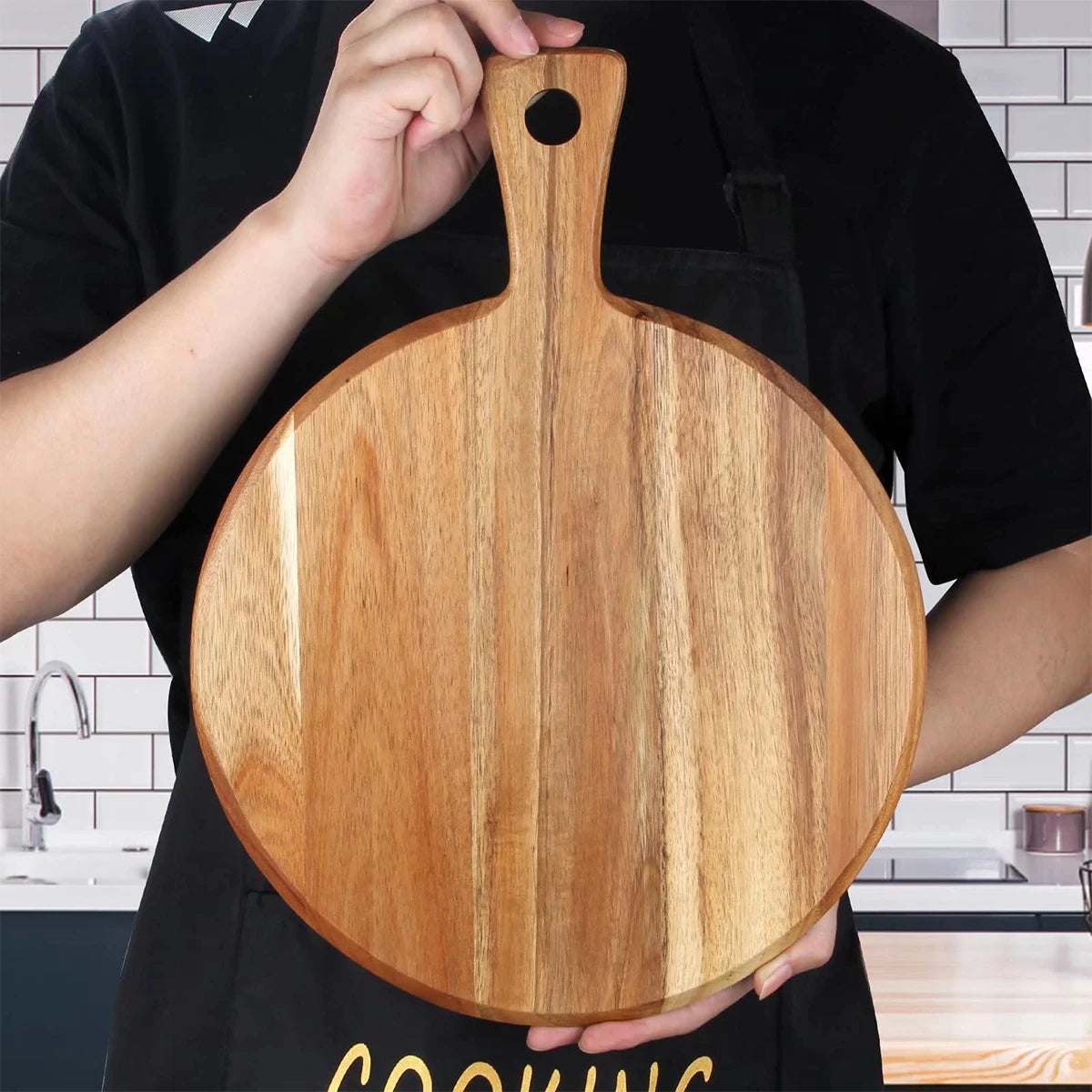 Round Wooden Chopping Board Cutting Kitchen Supplies Boards Accessories Large Kitchens Wood Accessory Items Cutting Board Large