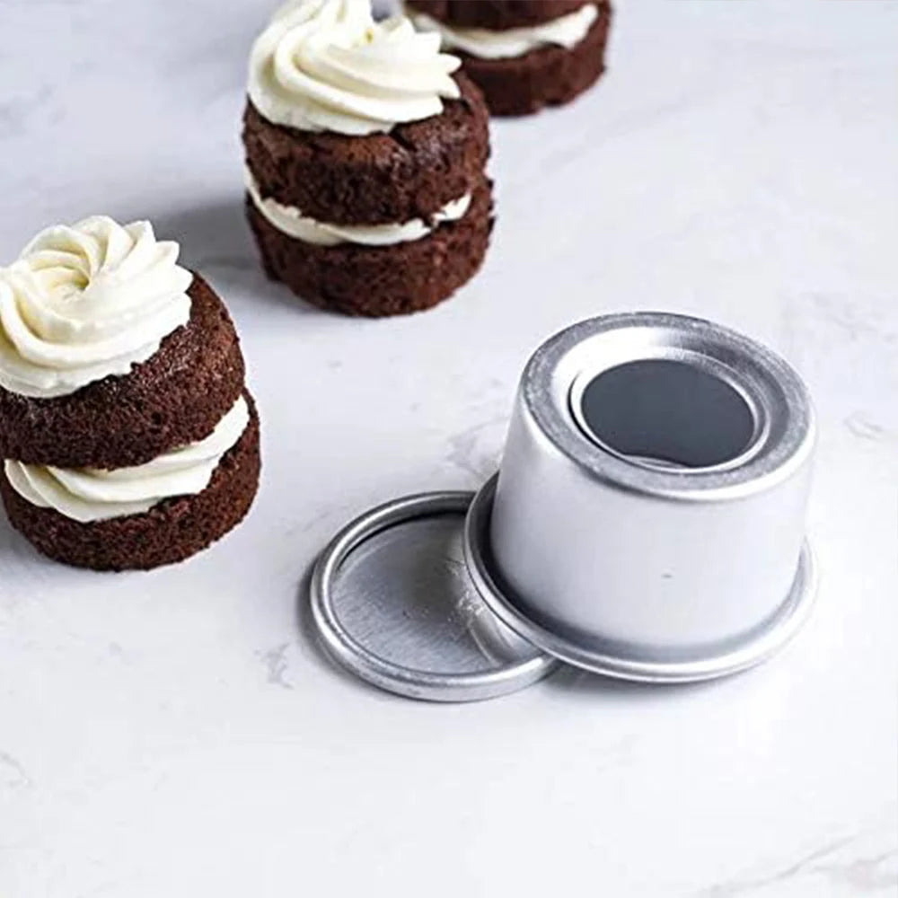 5Pcs Performance Aluminium Mini Round Cheesecake Pan 2Inch Cheesecake Pan Cupcake Pan Muffin Pan Desserts Cake Baking Pan