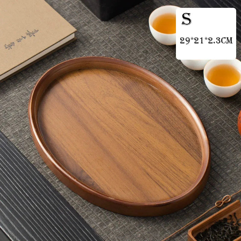 Wooden Serving Trays Oval Wood Tray Platters for Serving Food Dishes Dinner Plates Solid Wood Dessert Plate Jewelry Storage