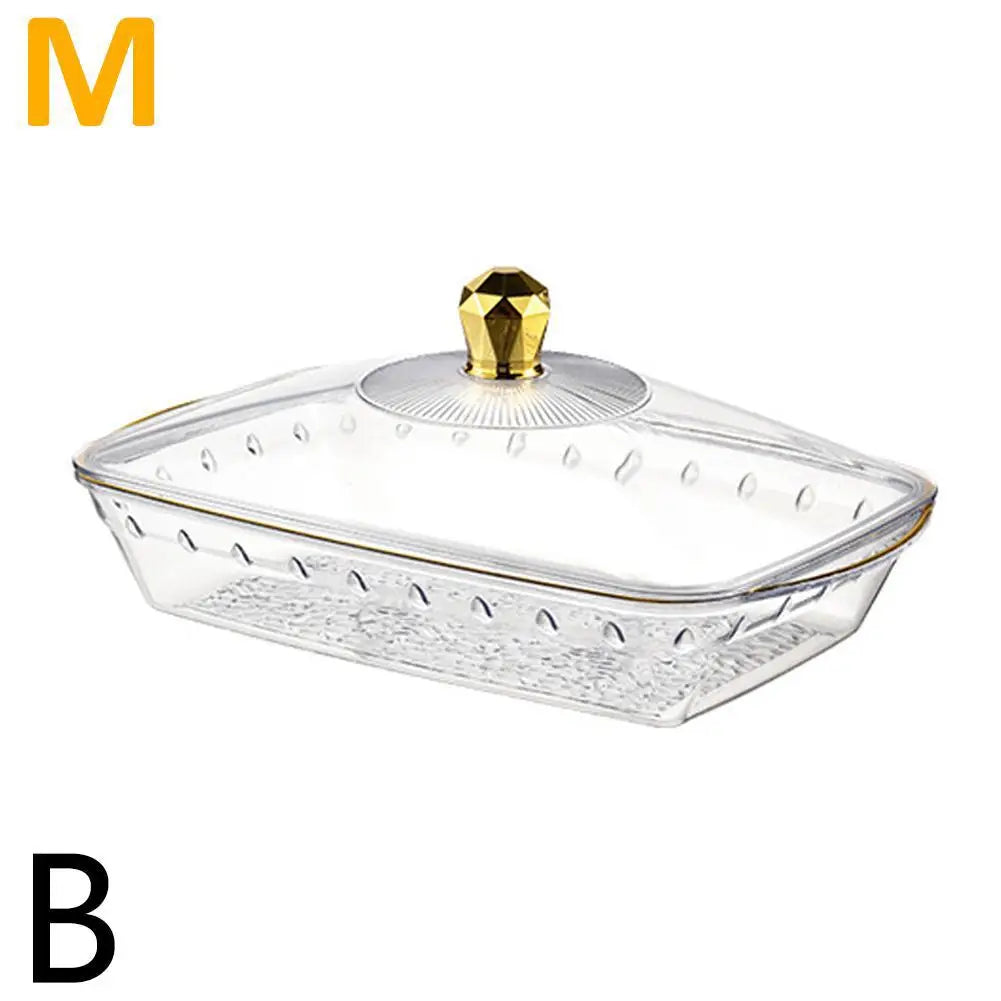 Plastic Dessert Plate Cake Fruit Platter Tray Fruit Tray with Clear Cover Cake Fruit Display Server Tray for Kitchen Birthday