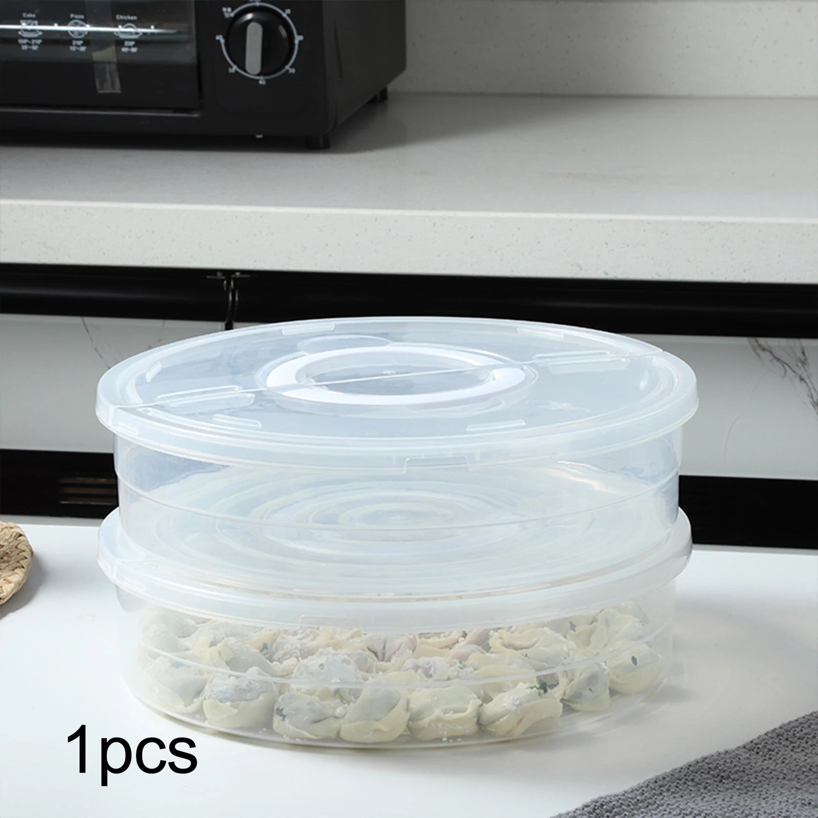 Dumplings Organizer Kitchen Organization for Food Cake Cheesecake Tortilla Pastry Round Pizza Keeper Refrigerator Organizer Bin