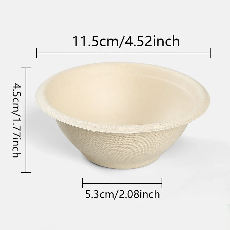 50/100PCS Brown Disposable Bowls Household Salad Bowls for Camping Tableware Kitchen Wedding Birthday Party Serving Use