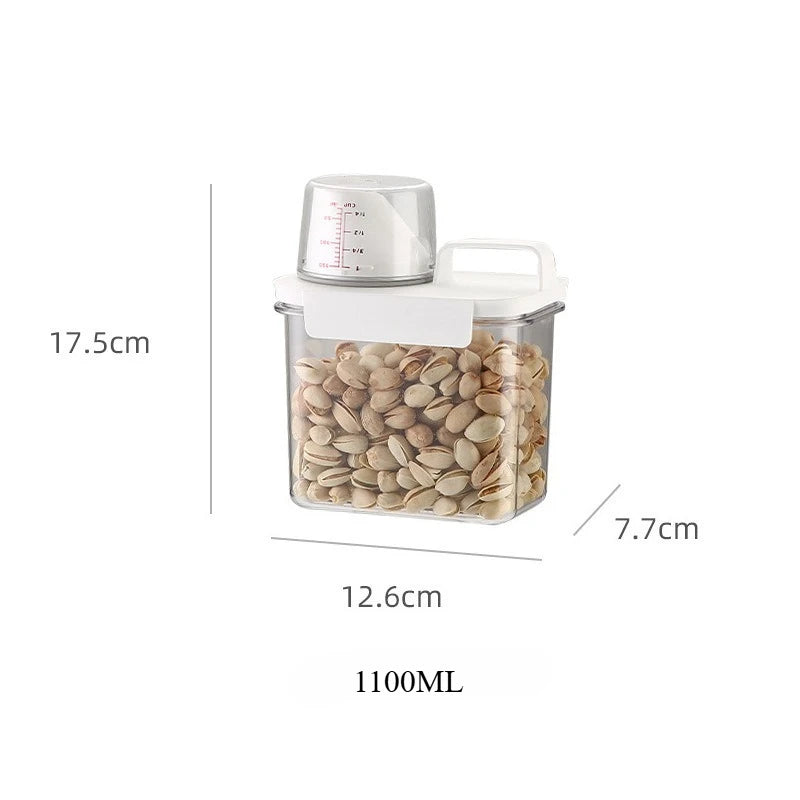 Airtight Food Storage Containers - Premium PP Plastic Canisters for Dry Goods, Grains Kitchen Pantry Organization Sealed Jars