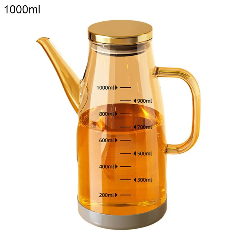 New 600/800/1000ML Oil Dispenser Bottle Food-grade Leak-Proof Glass Oil Pot Household Oil Storage Container Seasoning Bottle
