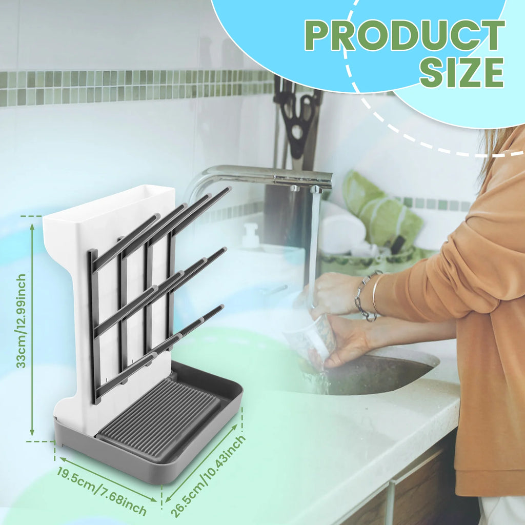 Bottle Dry Rack Baby Bottle Drain Drying Racks PP Baby Bottle Cleaning Dryer Drainer Storage Drying Rack with Bottom Drip Tray