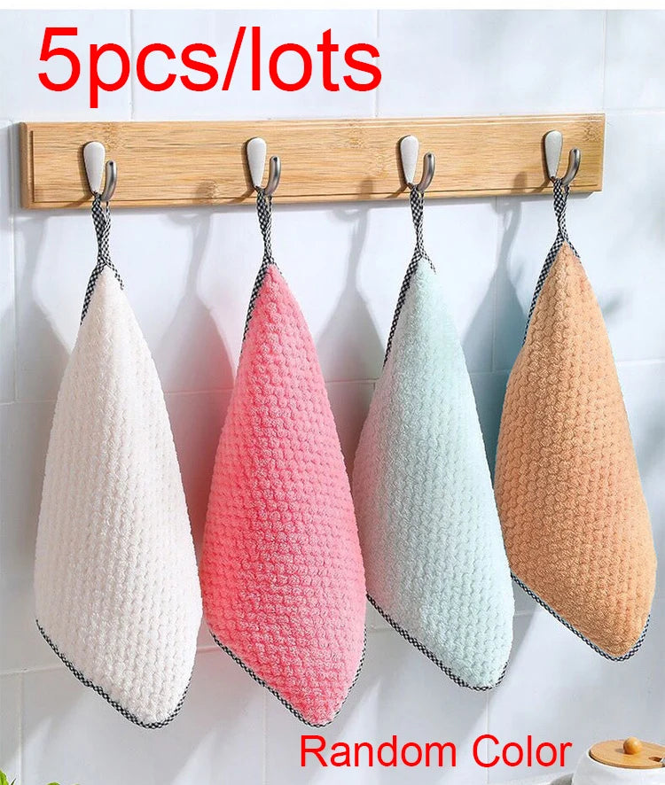 Kitchen towel Rag microfiber kitchen rag dish cloth non-stick oil thickened table cleaning cloth absorbent scouring pad home