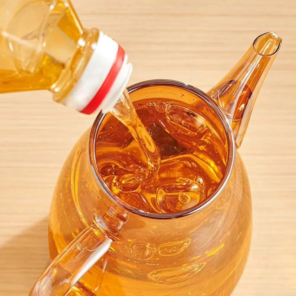 New 600/800/1000ML Oil Dispenser Bottle Food-grade Leak-Proof Glass Oil Pot Household Oil Storage Container Seasoning Bottle
