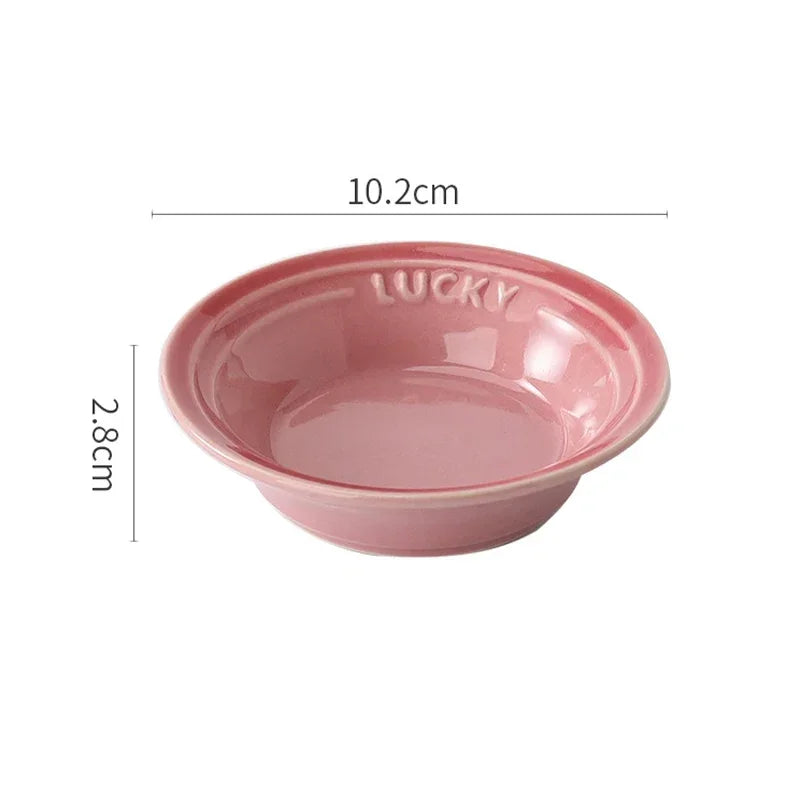 Ceramic Small Round Dishes Household Appetizer Plates for Snacks & Dipping Sushi Soy Sauce Vinegar Saucer Kitchen Tableware