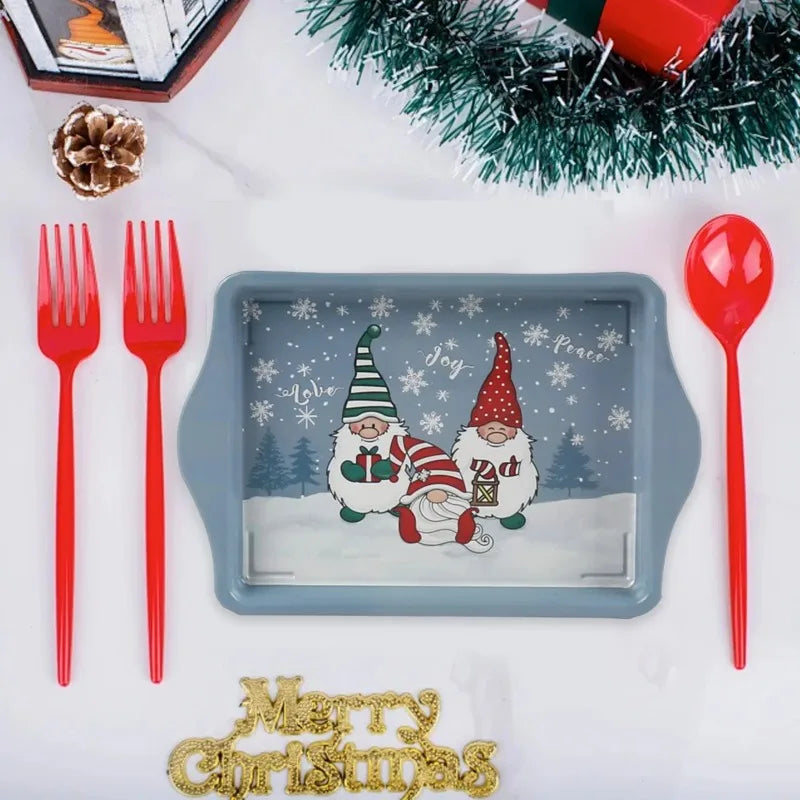 Vintage Christmas Snack Plates and Serving Trays for Holiday Treats Versatile Dishes for Desserts Festive Home Kitchen Decor