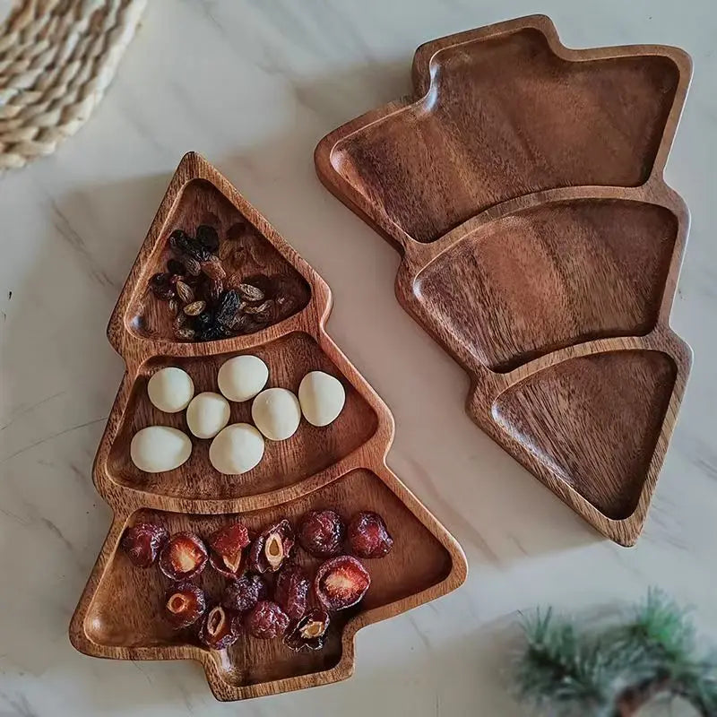 Snack Tray Wooden Serving Dish Perfect for Dried Fruits and Nuts Ideal for Parties and Kitchen Use Home & Restaurant Supplies