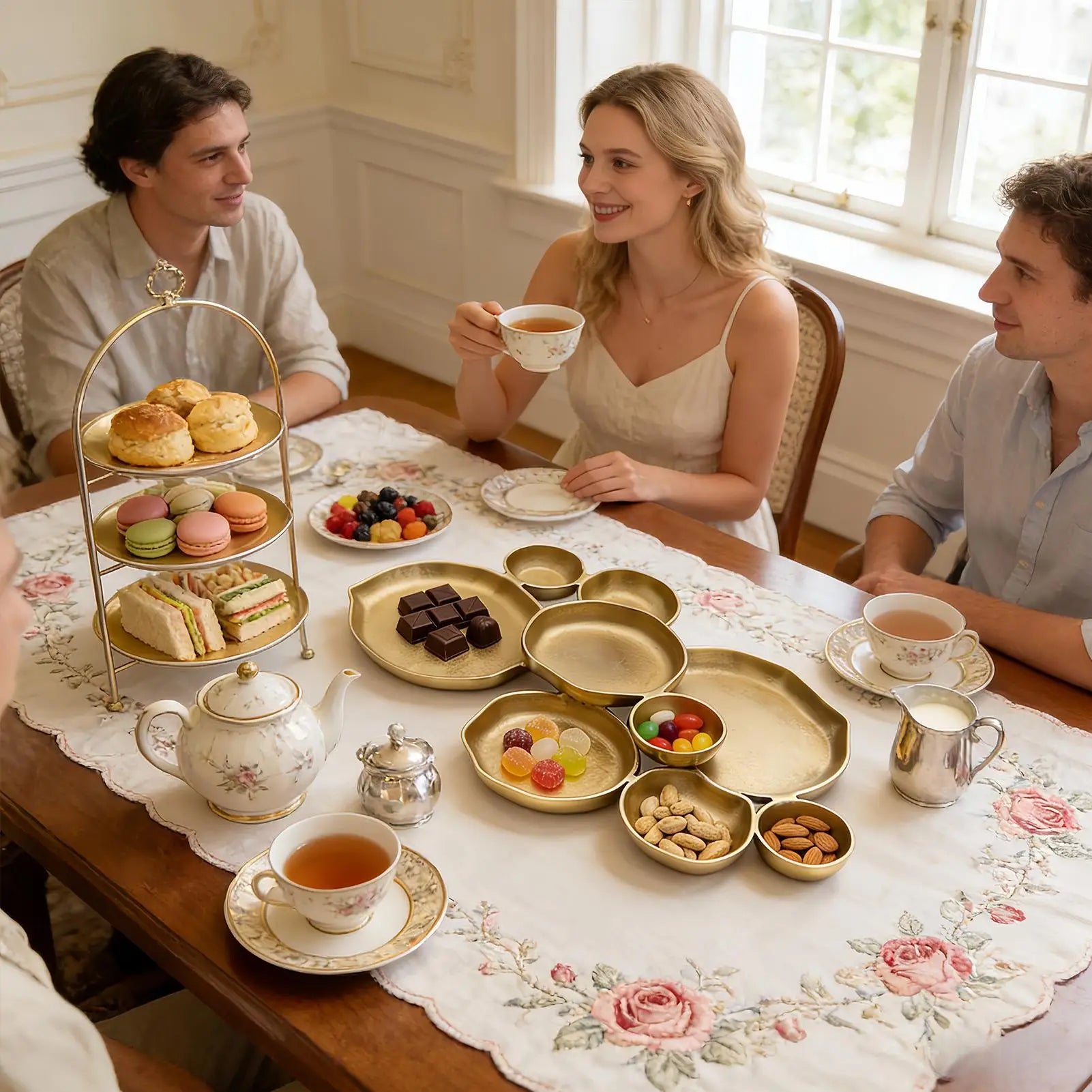 Serving Bowls Decorative Nine-Grid Dessert Plate Multi Bowl Serving Platter for Snacks Nuts Chips Fruit Candy Meals Appetizers