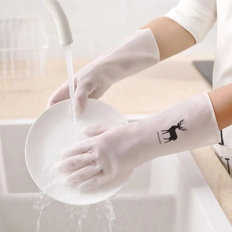 Waterproof Housework Cleaning Gloves Kitchen Cleaning Latex Laundry Dishwashing Gloves Wear Resistant Rubber Gloves