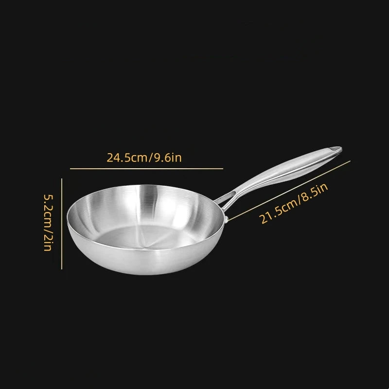 304 stainless steel frying pan, non stick pan, steak pan, uncoated frying pan, kitchen cookware