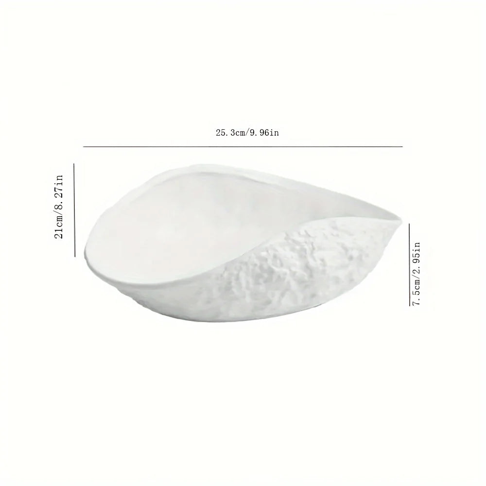 Shell Ceramic Soup Bowl Shaped Irregular Safe Serving Bowl Home Kitchen Restaurant Salad Noodle Dining Tableware Fruit Basin