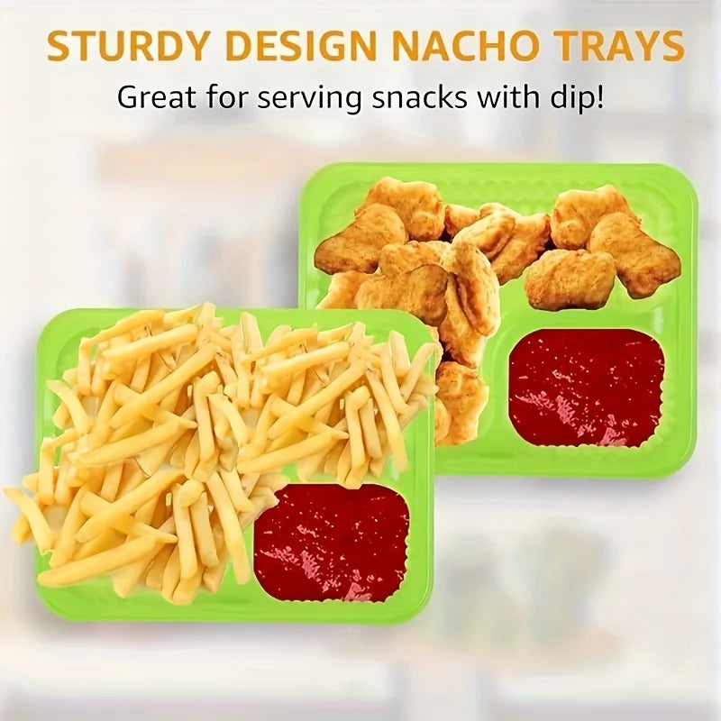 Nacho Trays | Perfect for Cheese Dip, Movie Nights & Carnival Parties, Snack Containers, Movie Night Snacks|Christmas, Halloween