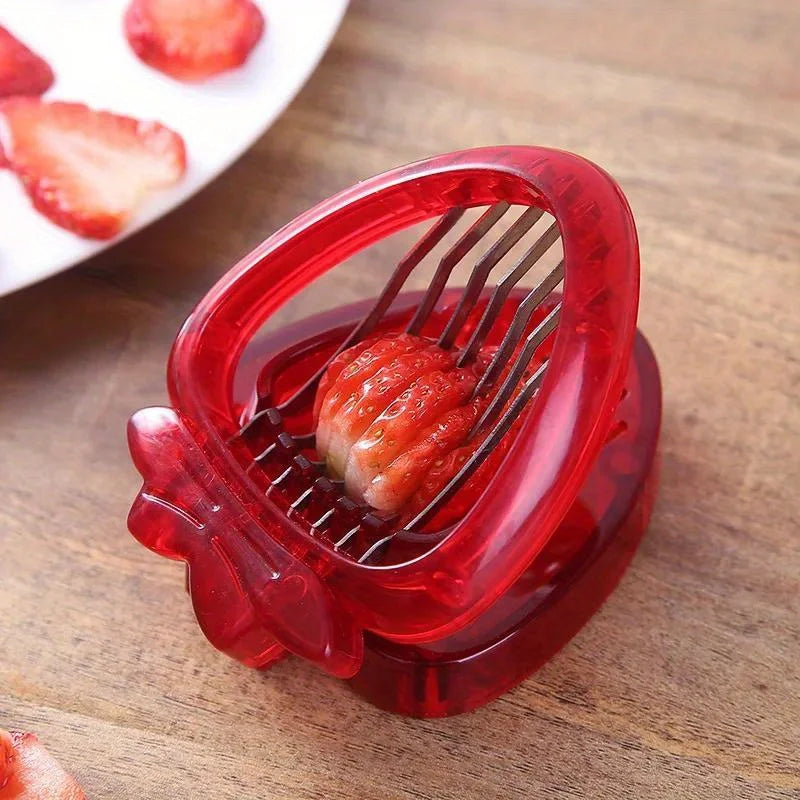 Strawberry Slicer Cutter Strawberry Corer Strawberry Huller Fruit Leaf Stem Remover Salad Cake Egg Tools Kitchen Accessories