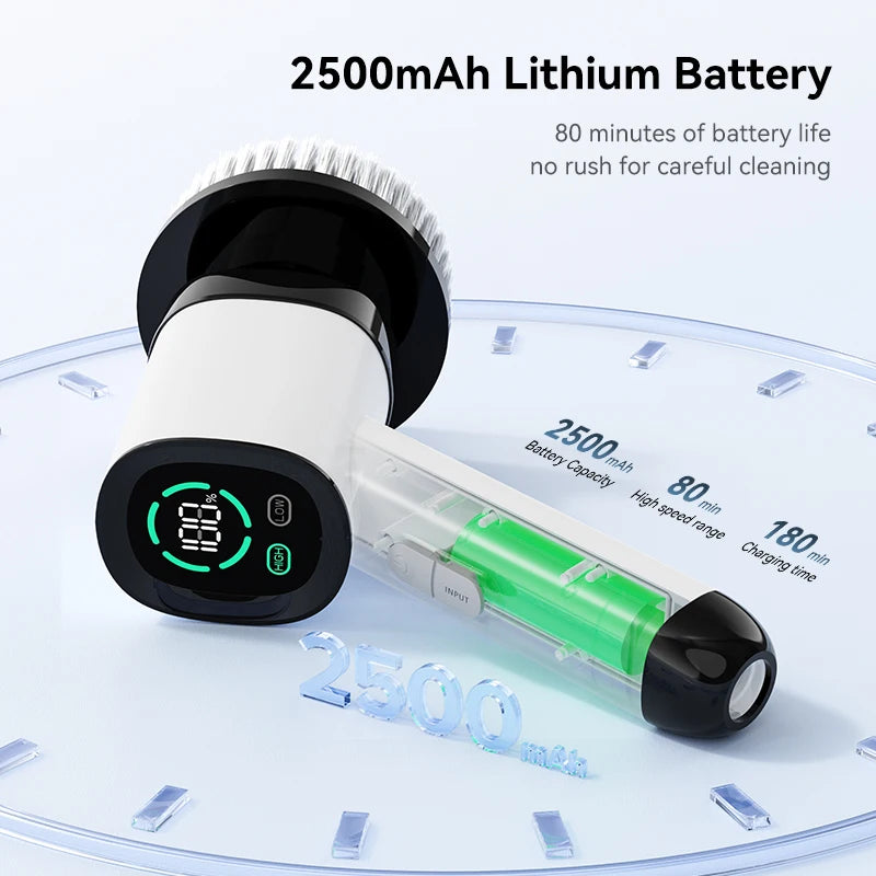 Electric Cordless Spin Scrubber Kitchen Gadgets with 7 Replaceable Brush Heads for Bathroom Kitchen Toilet Cleaning Scrubber