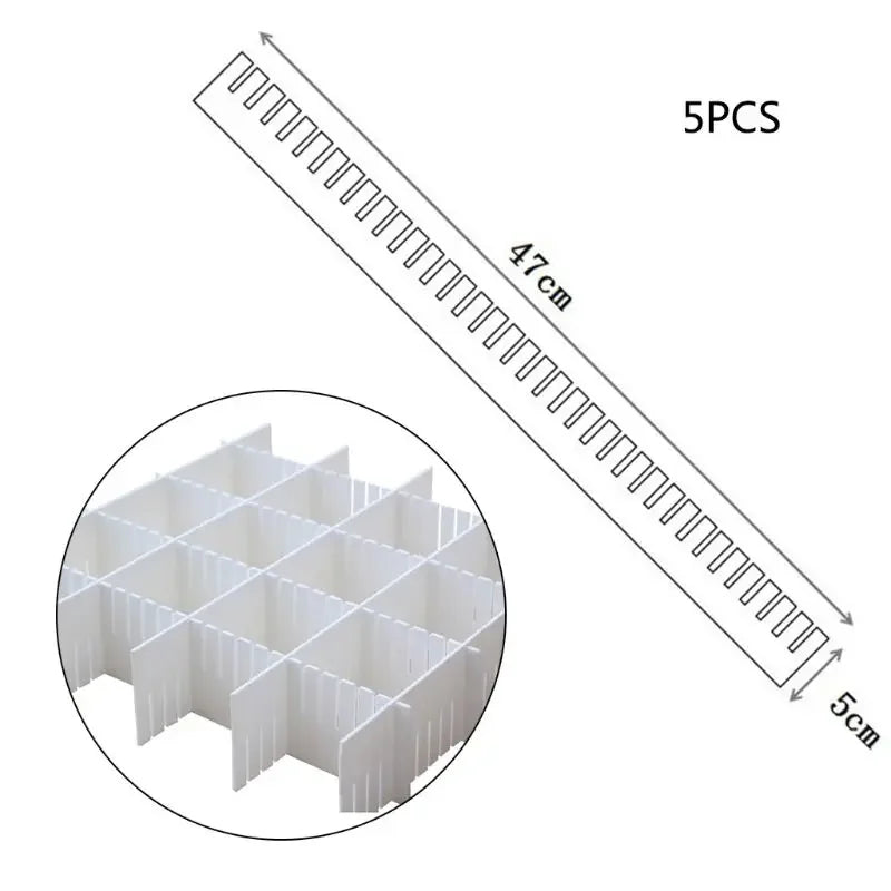 Drawer Dividers, Drawer Divider Organizers 5PCS DIY Plastic Adjustable Plastic Divider Household Storage Makeup Y5GB