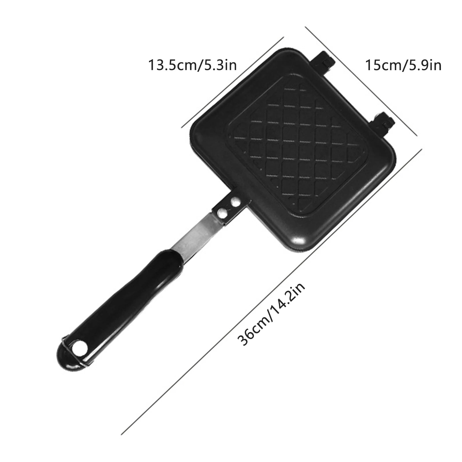 Double Side Bread Frying Pan Non Stick Barbecue Plate Sandwich Toaster Mold Heat-resistant Toastie Waffle Pancake Kitchen Tools