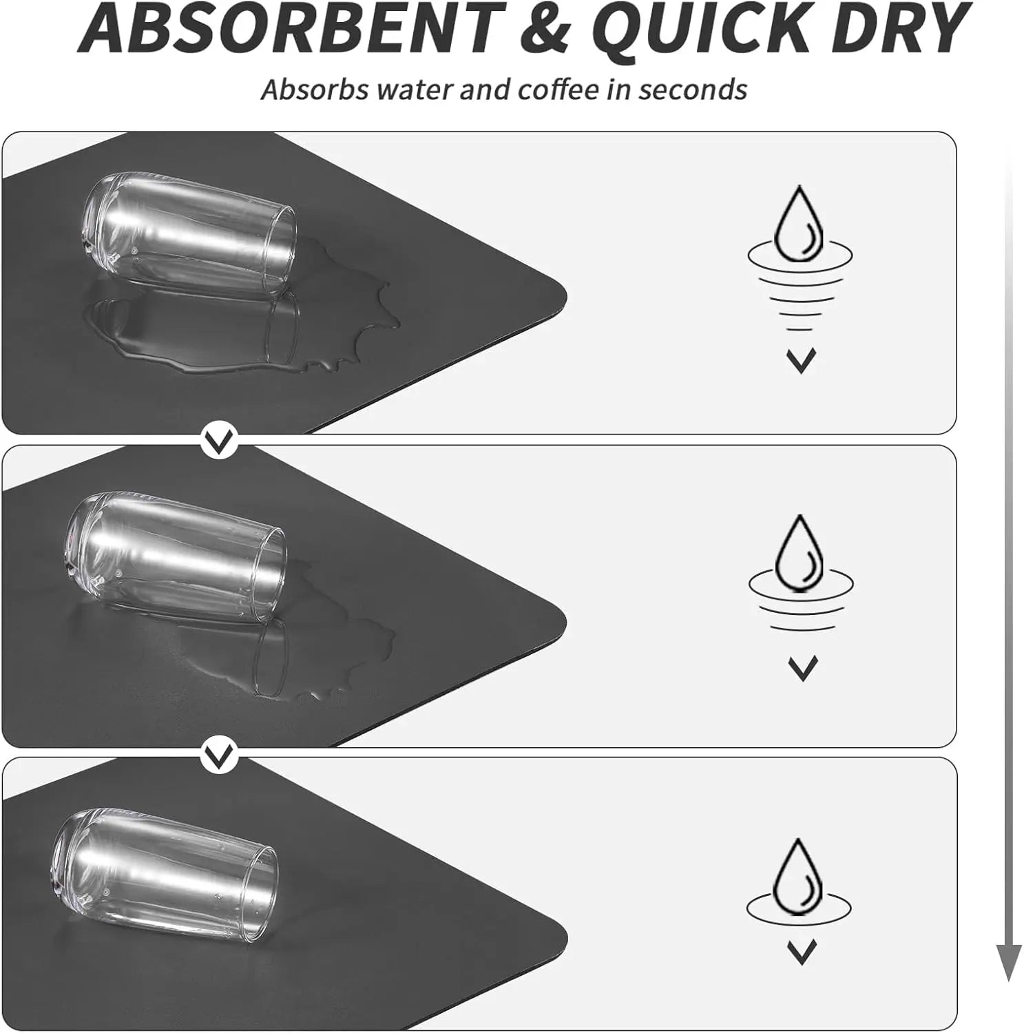 Coffee Machine Mat Kitchen Drain Mat Utensil Drying Mat Quick Drying Diatomaceous Earth Absorbent Placemat