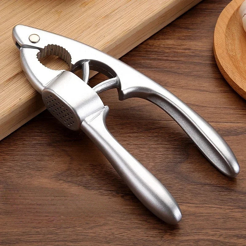 Kitchen Creative Gadget - Garlic Press, Garlic Masher, Walnut Sheller, Aluminum Alloy