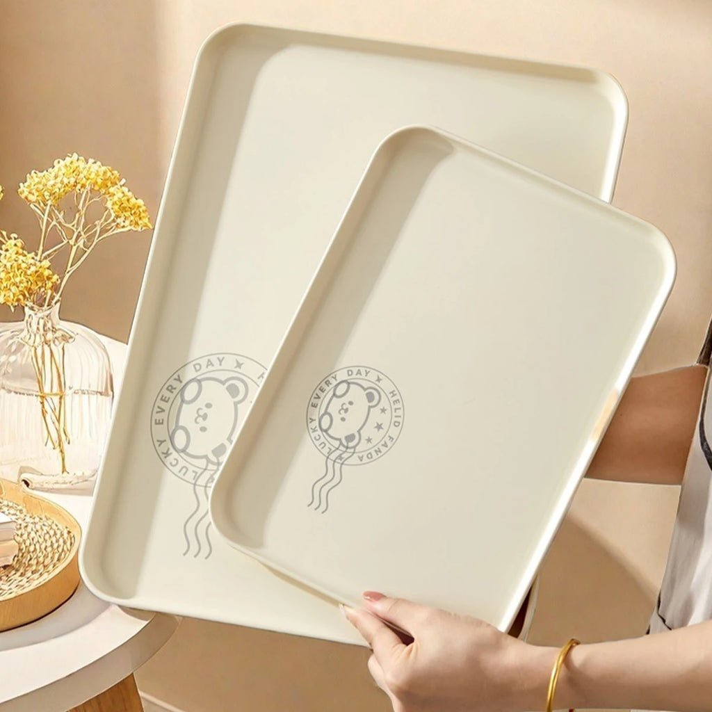 Rectangular Plastic Food Serving Tray Kitchen Organizer Stackable Fruit Dessert Plate Tea Tray Home Jjewelry Storage Tray