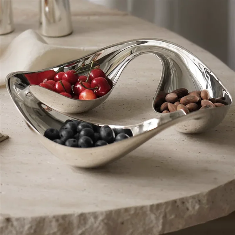 Stainless Steel Serving Tray Snack Bowls Candy Dish Dessert Plates for Aperitifs Condiments Home Decoration Gifts