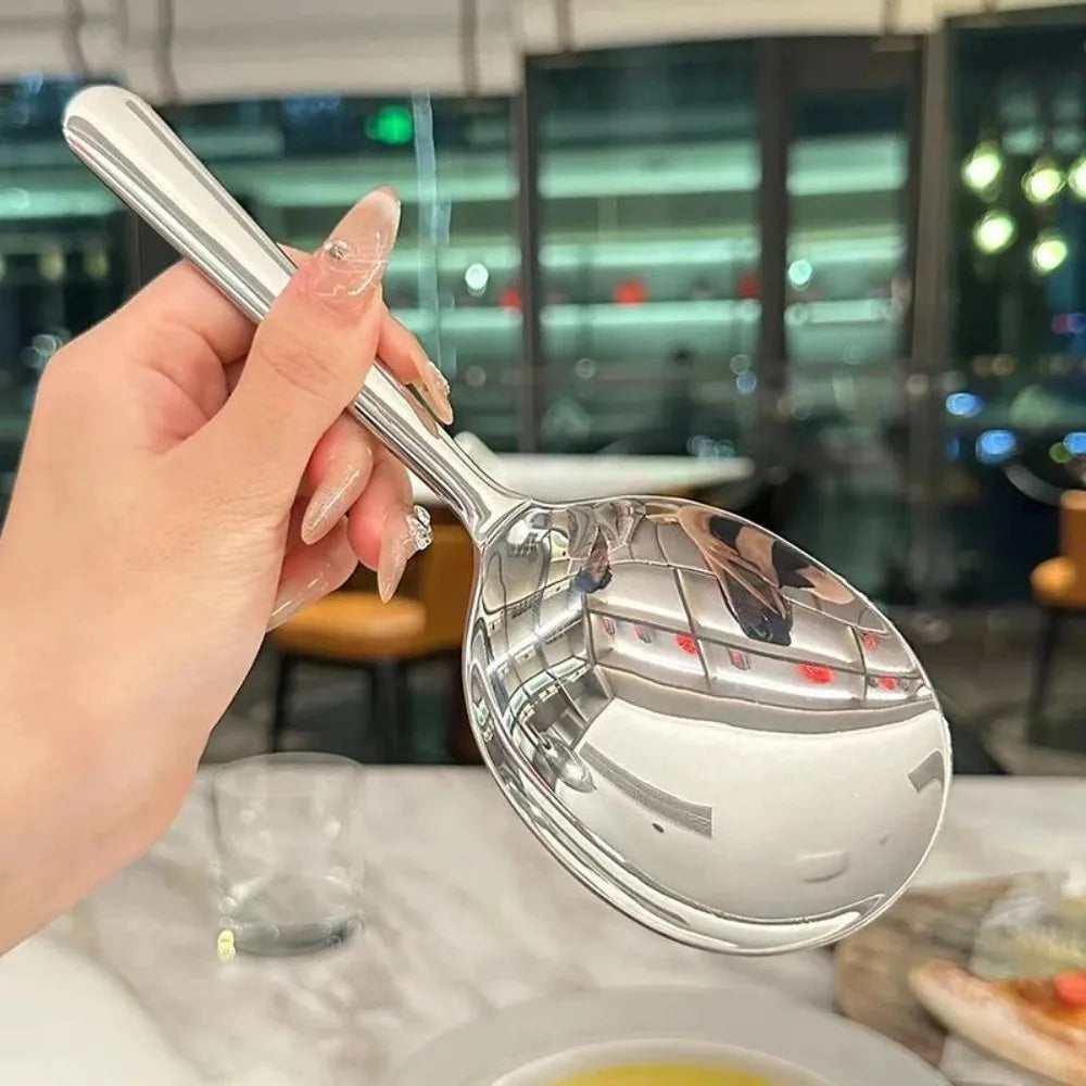 2-Piece Heavy Duty Stainless Steel Serving Spoons, Large Heat-Resistant Kitchen Ladles for Restaurant Catering Home