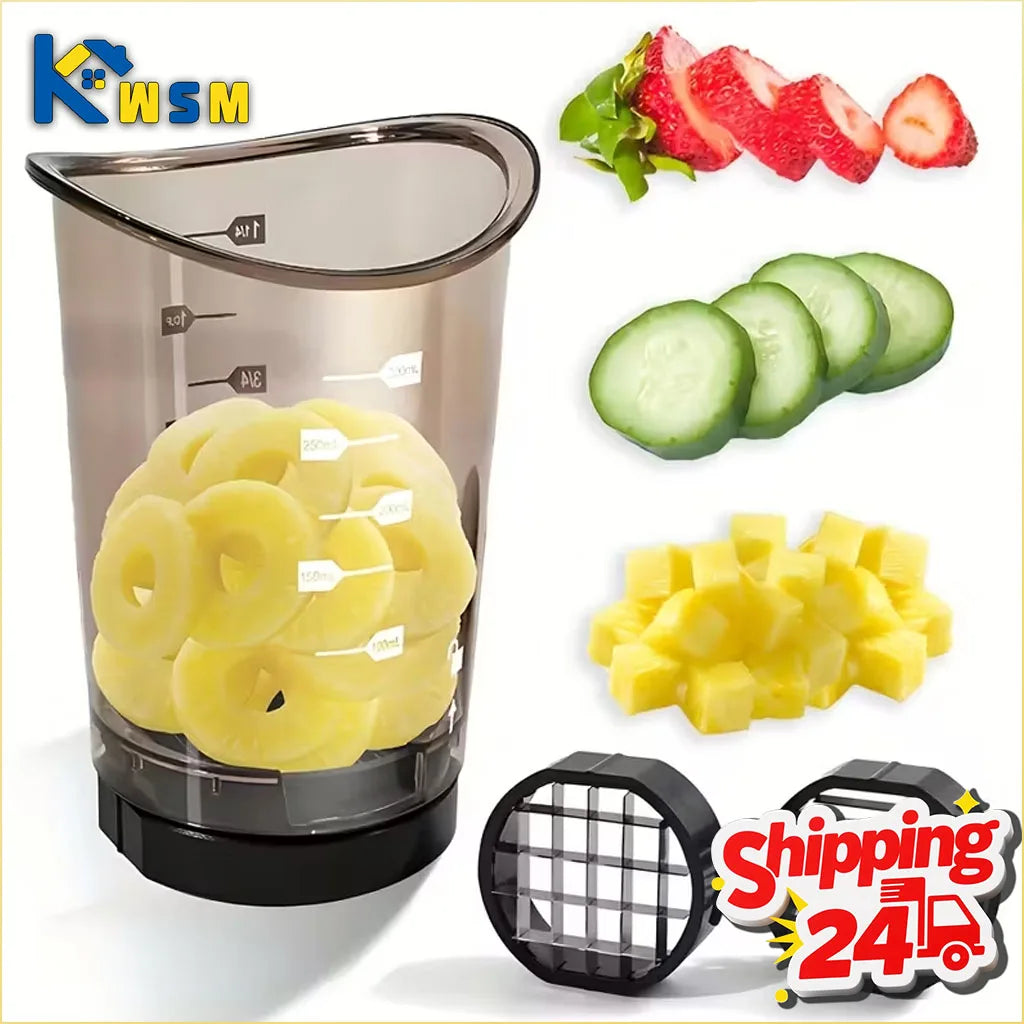 Strawberry Slicer Kitchen Tool Multi Function Fruit Vegetable Cutter with Removable Blades for Berries Mushrooms Bananas