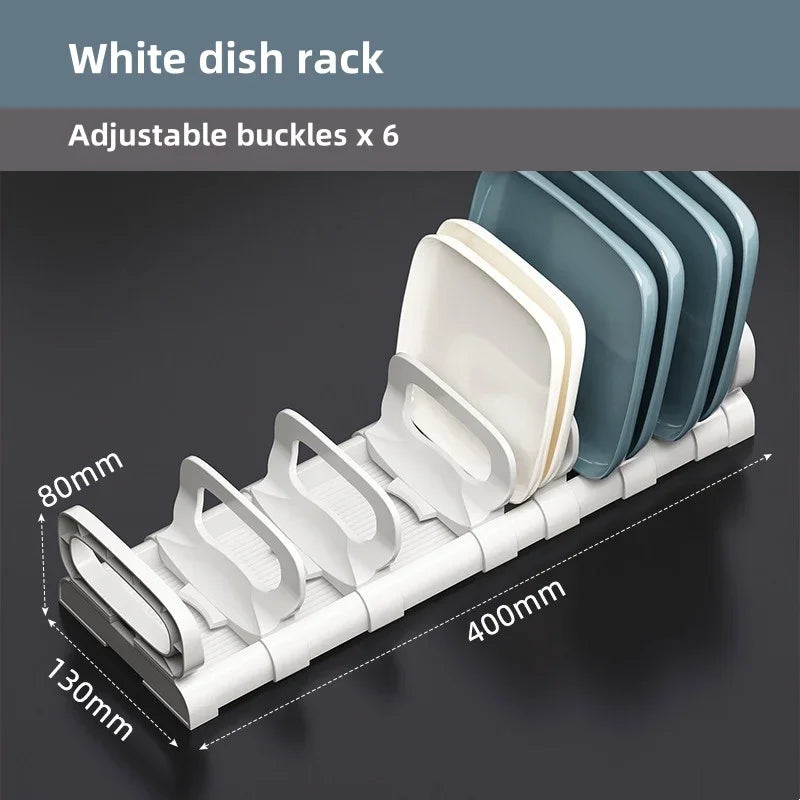 Bowls Dish Storage Rack Adjustable Buckle Kitchen Cabinet Drawer Storage Holder Dish Drain Rack Kitchen Drainage Storage Tool